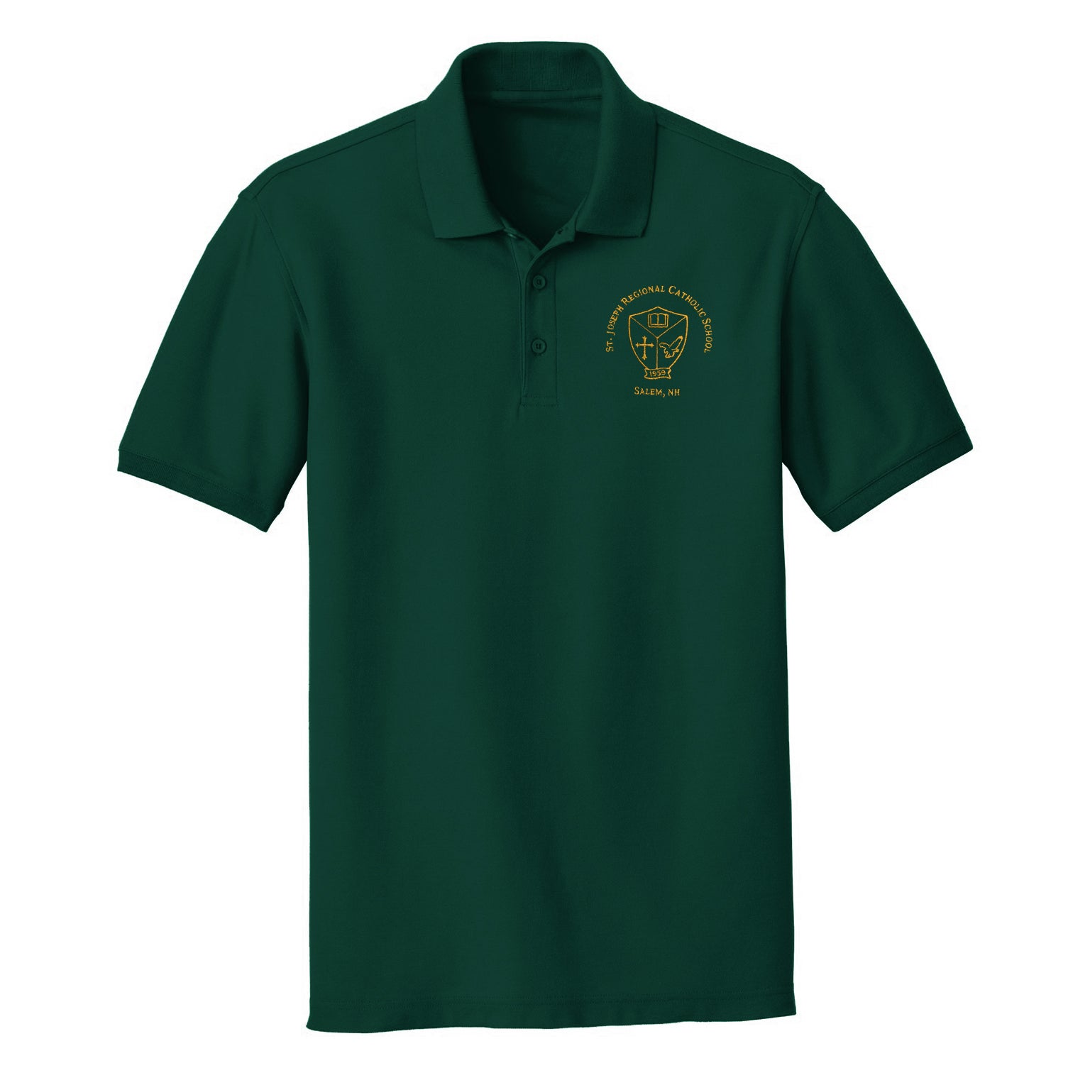 SJRCS Male Short Sleeve Polo Green Red Brick Clothing Co. School Uniforms