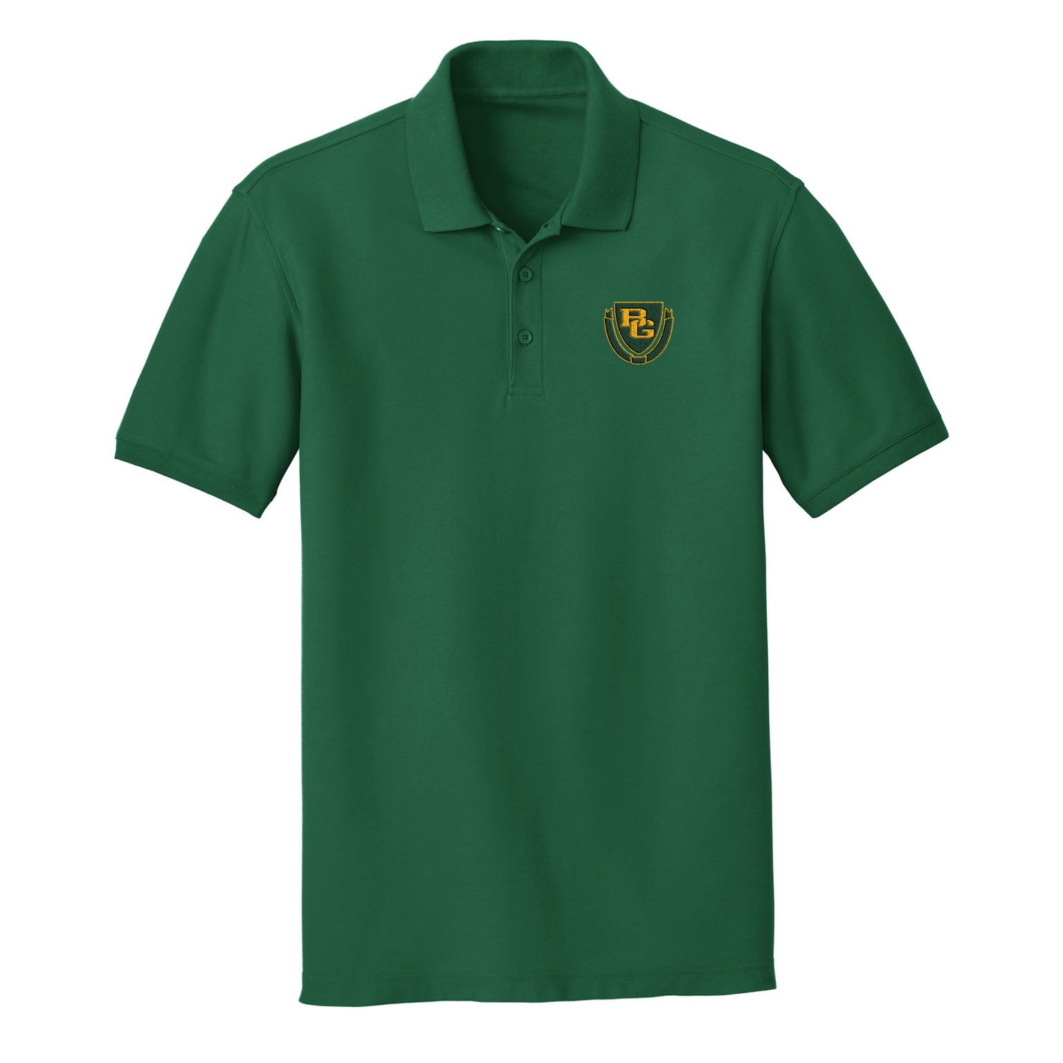 BG Male Short Sleeve Polo Green Red Brick Clothing Co. School Uniforms